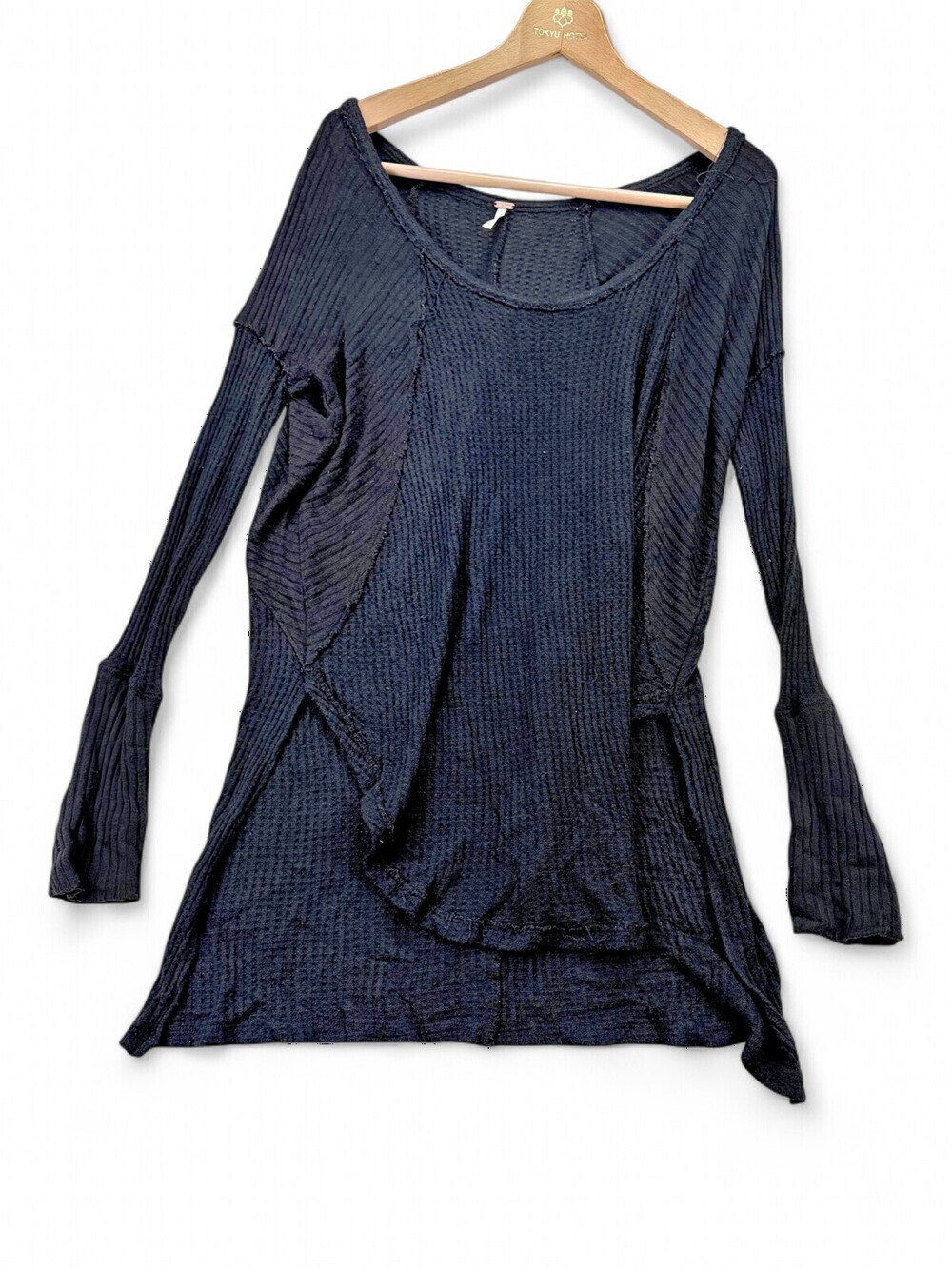 Free People Off-the-Shoulder Waffle Knit Tunic Sweater S